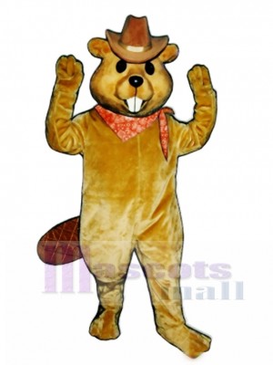 Western Beaver with Hat & Neckerchief Mascot Costume Animal 