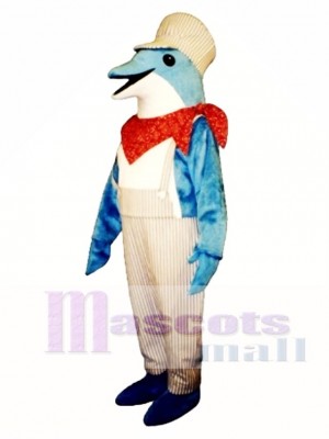 Cute Engineer Dolphin Mascot Costume Ocean