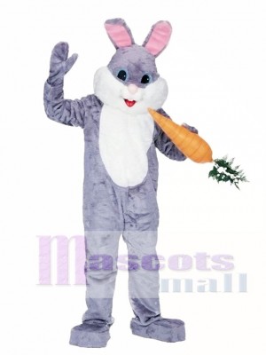 Easter Deluxe Grey Bunny Mascot Costume Animal