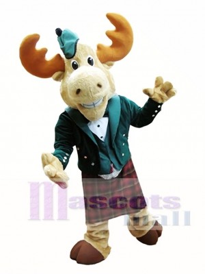 Bull Moose Mascot Costume Moose in Bellman Suit Mascot Costume Animal 
