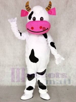 Pink Ear Cow Mascot Costumes Animal