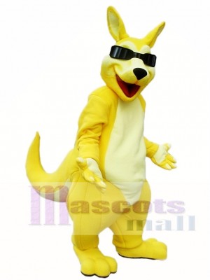 Yellow Kangaroo Roo with Sunglasses Mascot Costumes Animal