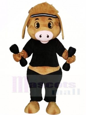 Cute Pig with Dumbbell Mascot Costumes Animal 