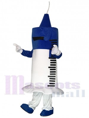 White and Blue Syringe for Hospital Clinic Mascot Costume