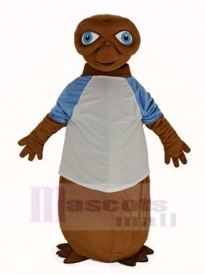 E.T. Alien with White T-shirt Mascot Costume