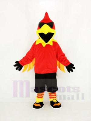 Rock Rooster with Black Trousers Mascot Costume Cartoon	