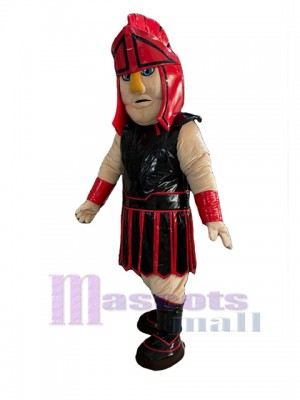 Black and Red Spartan Mascot Costume People