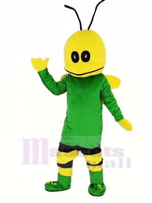 Green Bee Mascot Costume Cartoon