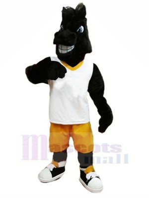 Sport Black Horse Mascot Costumes Cartoon