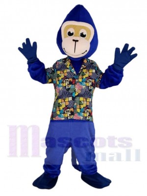 Gorilla Monkey in Floral Shirt Mascot Costume