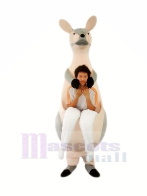 Grey Kangaroo Mother Mascot Costumes Adult