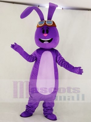 Purple Bunny Rabbit with Long Ears Mascot Costume School 	