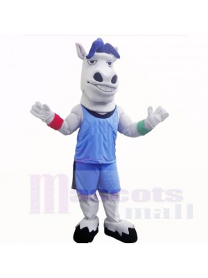 Sport Lightweight Horse with Blue Shirt Mascot Costumes School