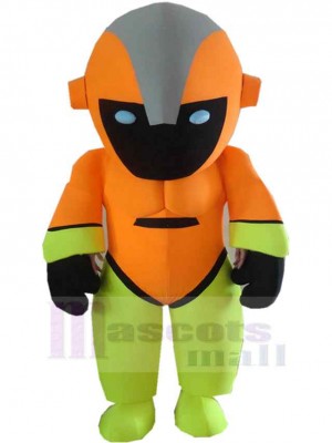 Green and Orange Robot Mascot Costume People