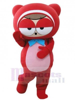 Pink Belly Red Bear Mascot Costume For Adults Mascot Heads