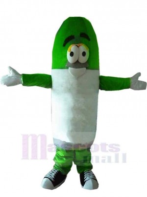 Green and White Pill Mascot Costume