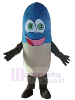 Blue and White Pill Mascot Costume