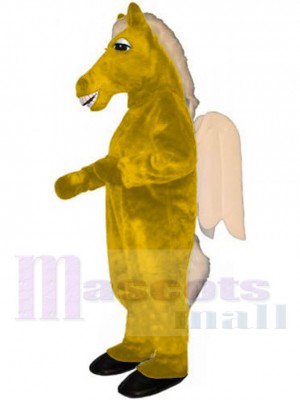 Yellow Pegasus Horse Mascot Costume For Adults Mascot Heads