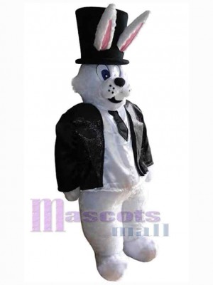 Bunny with Black Hat Mascot Costume Animal