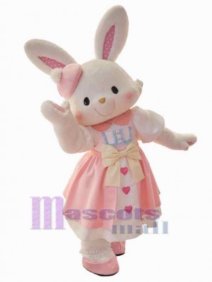 Pink Dress Rabbit Mascot Costume Animal