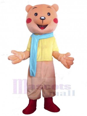 Blue Scarf Bear Mascot Costume For Adults Mascot Heads