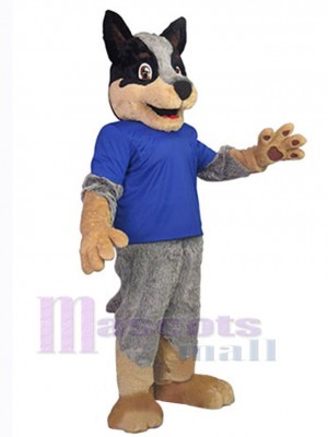 Brown and Gray Dog Mascot Costume Animal