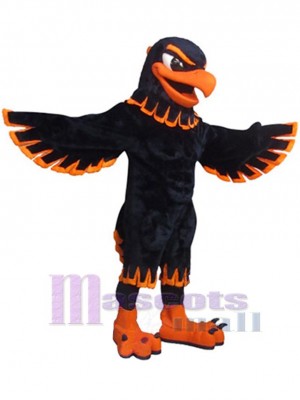 Black and Orange Hawk Mascot Costume Animal