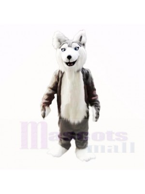 Gray Husky Dog Mascot Costumes Cartoon