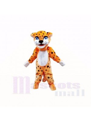 Smiling Friendly Lightweight Leopard Mascot Costumes Cartoon