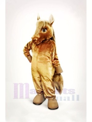 Lovely Brown Horse Mascot Costume Cartoon