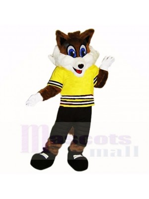 Sport Fox with Yellow Shirt Mascot Costumes School