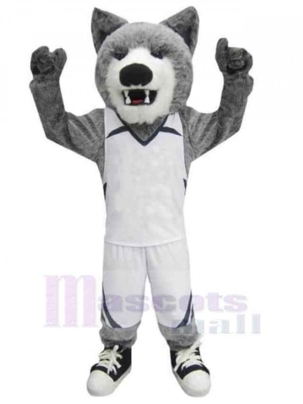 White and blue koala mascot in sportswear - Sizes L (175-180CM)
